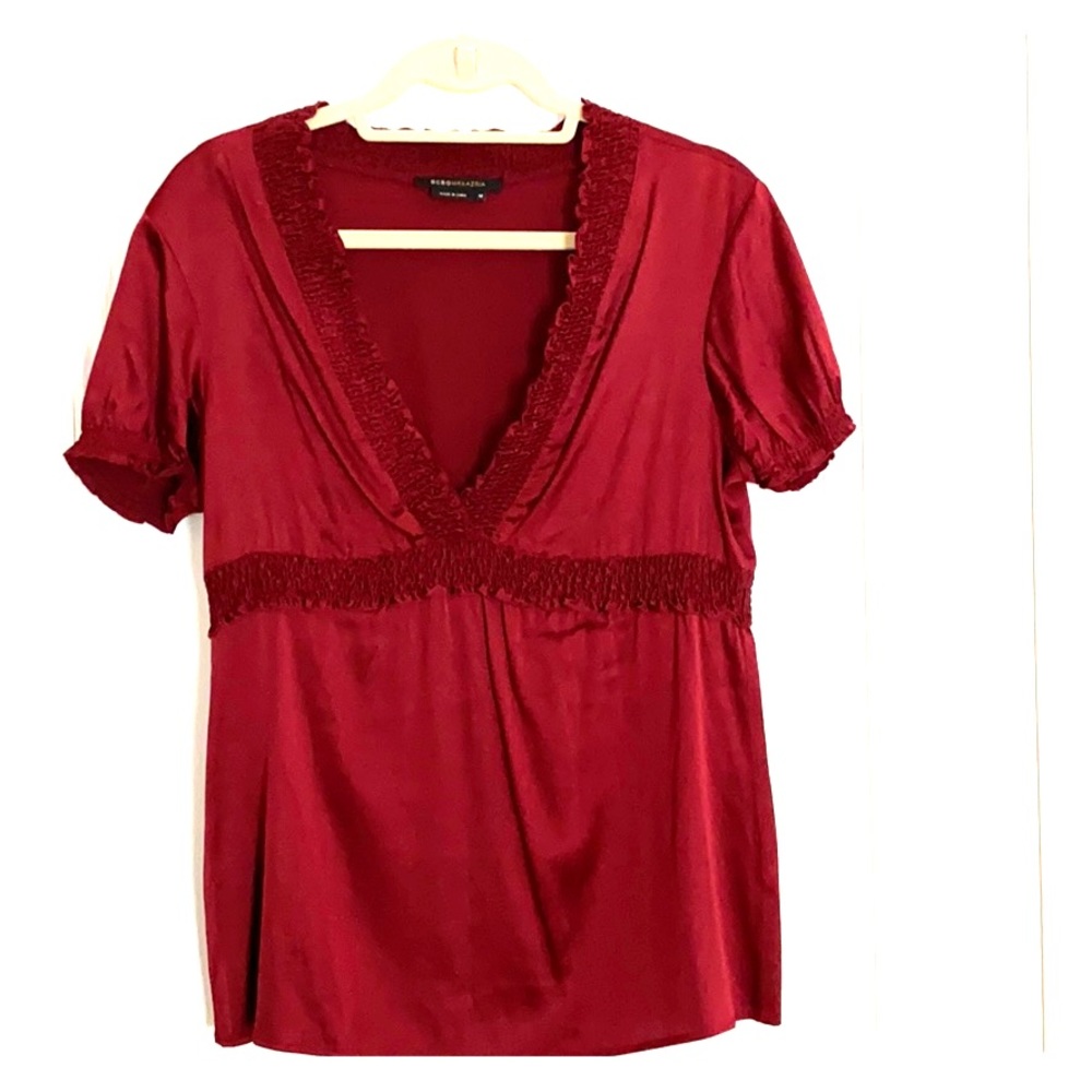 Crimson Silk top in M